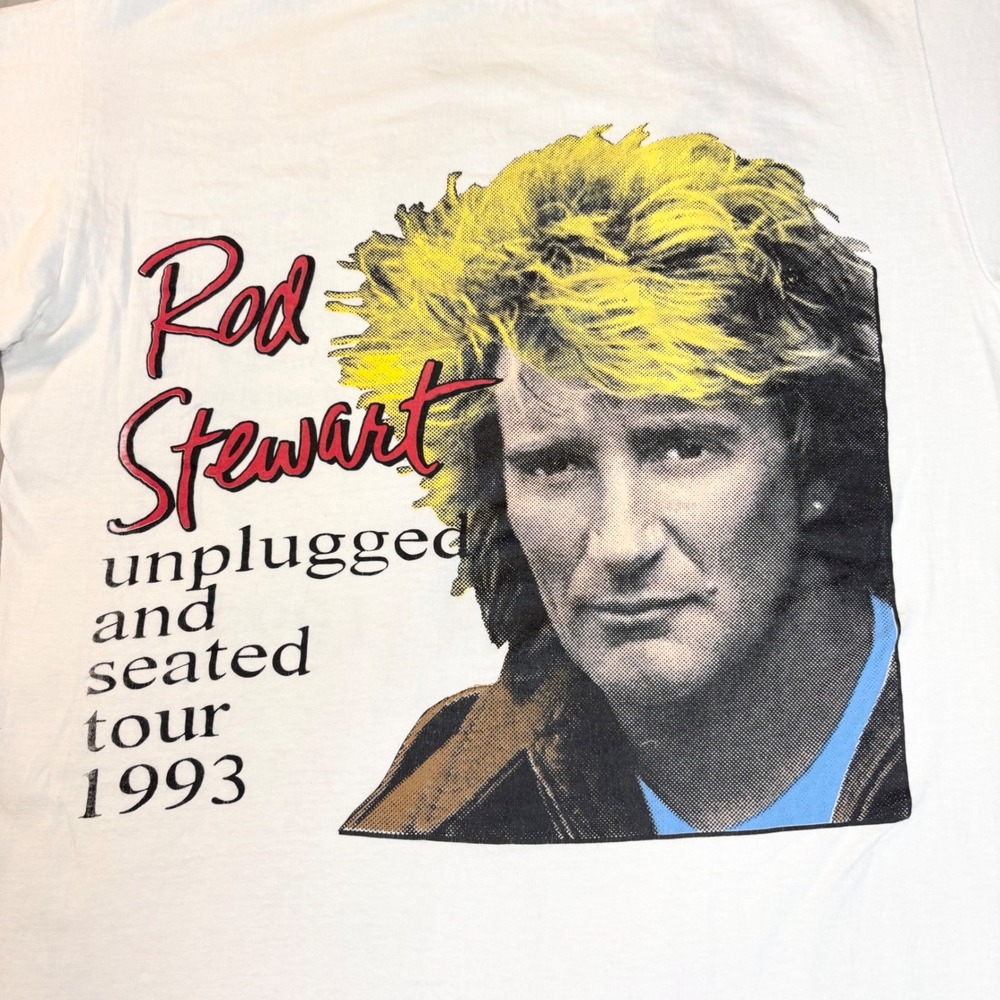 Vintage  Rod Stewart t shirt 1993 Unplugged and Seated Tour large‎ single stitch - Picture 9 of 11